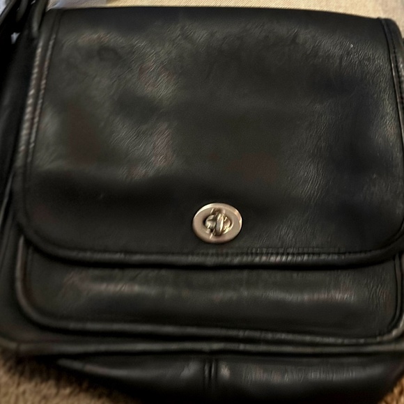 Vintage Coach Rambler 9061 Crossbody Shoulder Bag Satchel Black Purse - Picture 1 of 11